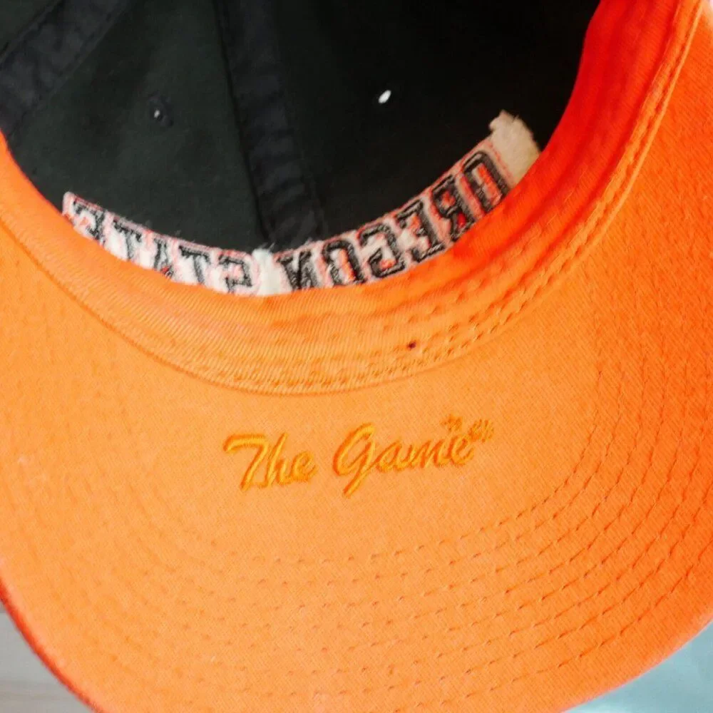 The Game Beavers Oregon State Black Orange Adult Baseball Cap Adjustable Embroid